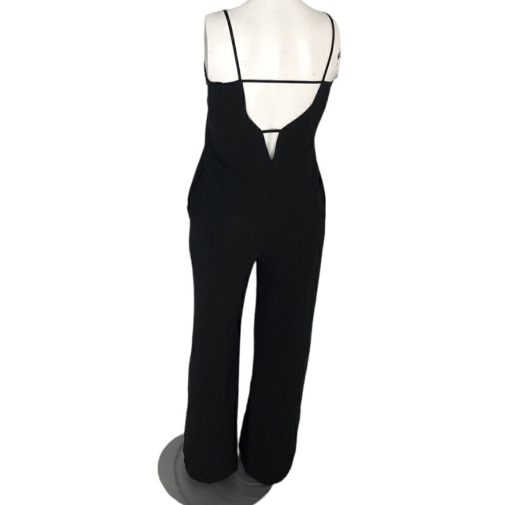 Zara Basic Black Spaghetti Strap Jumpsuit Size Small